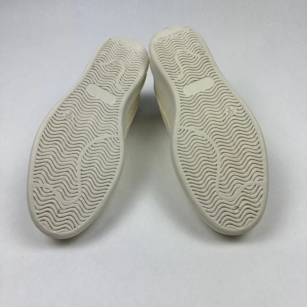 Oliver Cabell Low Top Sneakers Mens 7 Cream Leather Italian Made Low Top